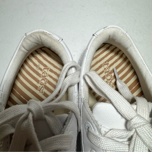 Taos Plim Soul Lux Leather White Sneakers, Women's Sz 7.5 Genuine Leather Shoes - Picture 13 of 14